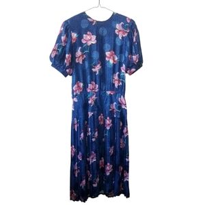 Vintage 100% Silk Maggy London Floral Dress